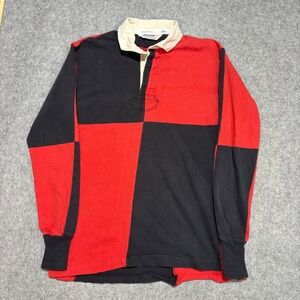 Vintage Maxmore Rugby XL Red Black Colorblock Harlequin Cotton South Africa